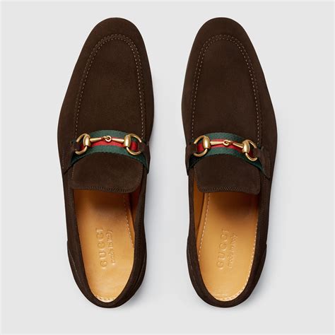 gucci brown suede moccasin|gucci horse bit loafers.